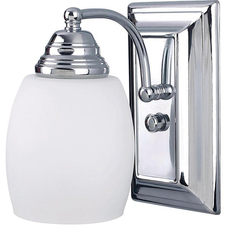 CANARM Griffin, Ivl259A01 Ch, One Light Vanity, Flat Opal Glass, 100 W Type A IVL259A01CH